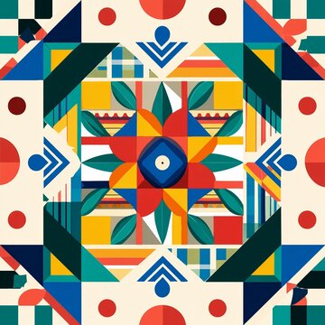 Hispanic heritage month. Abstract flag ornament background design