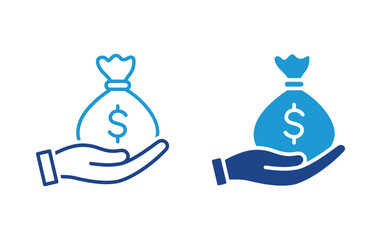Poster - hand holding dollar money icon