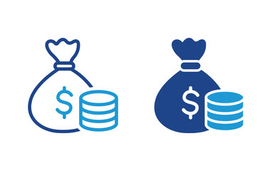 Poster - Money Bag with dollar money icon	