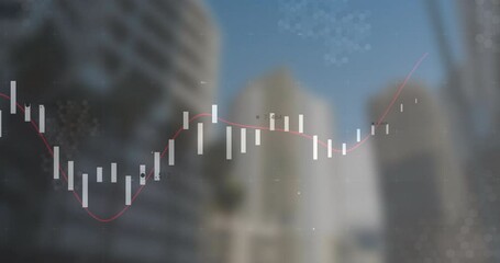 Poster - candlesticks emerging left dipping peaking shifting right then descending for trend visualization