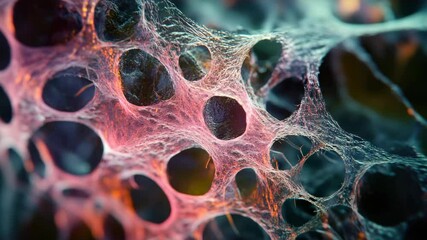 A close up view of a spider 's web