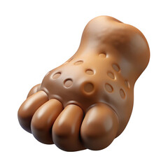 Fototapete - Cartoon brown animal paw print isolated on transparent background
