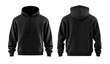 © adha - Front and back view of a black hoodie
