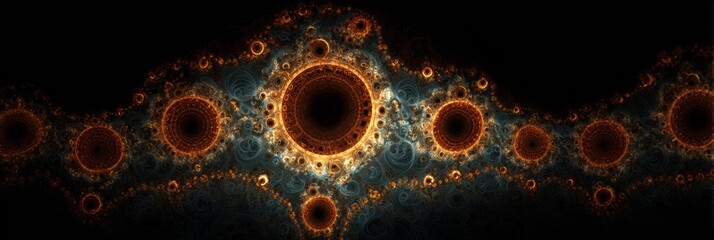 Aufkleber - Fractal Pattern Representing Emotional Cycles With Dark Background and Vibrant Colors