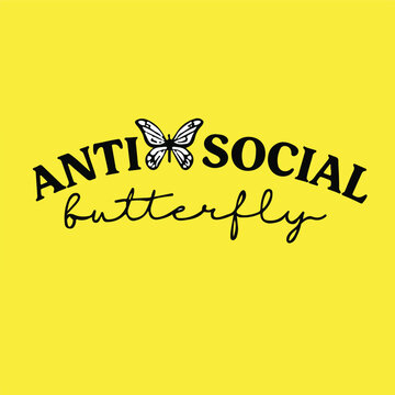 Minimalist ANTI SOCIAL Butterfly Logo Design Mug.eps