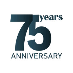Poster - 75th Anniversary Celebration Logo – Elegant and luxury Vector Icon for Milestone Celebrations in blue color.
