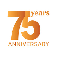 Poster - 75th Anniversary Celebration Logo – Elegant and luxury Vector Icon for Milestone Celebrations in golden color.
