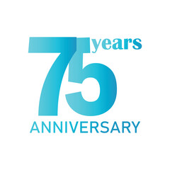 Poster - 75th Anniversary Celebration Logo – Elegant and luxury Vector Icon for Milestone Celebrations in blue color.
