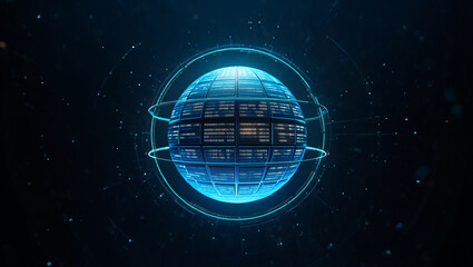 Global network data sphere digital technology futuristic concept