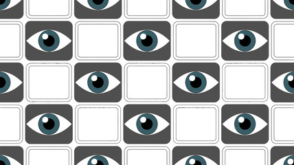 Poster - Eye pattern background vector illustration seamless design wallpaper graphic art abstract modern style concept editable stock vector illustration