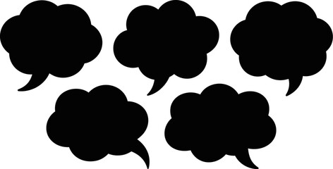 Aufkleber - Black speech bubbles vector graphic design elements for social media communication and dialogue illustration editable stock vector illustration