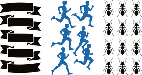 Poster - Banners runners ants illustration graphic design vector art template design element background image asset editable stock vector illustration