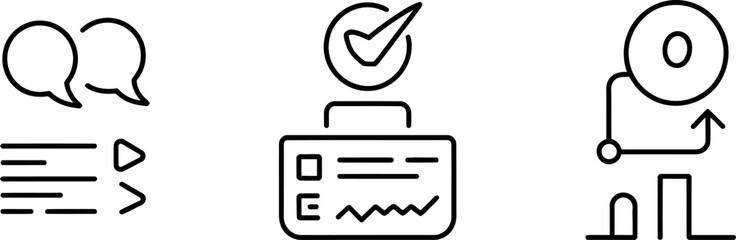 Fototapete - Vector icons for communication checklist and growth analysis perfect for website and application use editable stock vector illustration