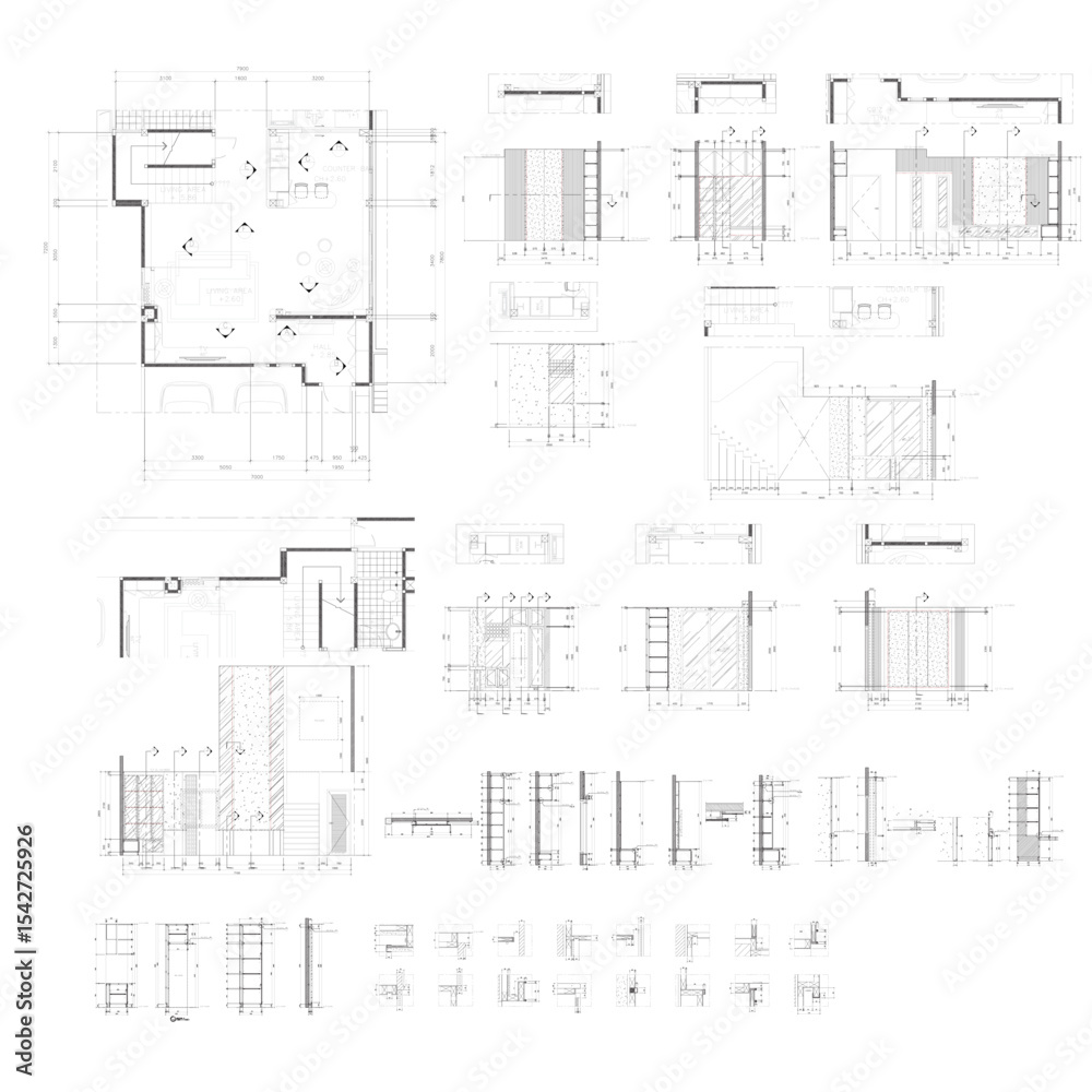 Living room interior decoration and draw bar counter 2d AutoCAD ...