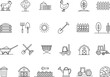 © craft_art - Agriculture and farming outline icons set including plants, tractors, tools, and farm elements