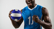 © imagersaurav@gmail - Ecstatic Athlete with Volleyball: Victory, Power, and Celebration!