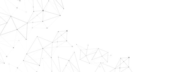Poster - Vector abstract science research global connectivity and dots and circles structure