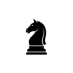 Leinwandbilder - Black chess knight piece isolated on white background