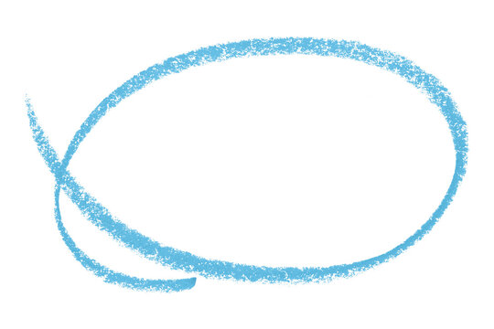 Light blue pencil highlight circle mark isolated on transparent background