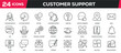 © Abbasy  Kautsar - Set of collection line icons related customer support, service, help, communication. Editable stroke. Perfect pixel on transparent background