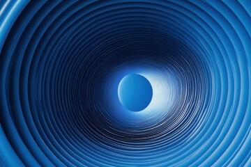 Poster - Flight through a blue round tunnel with seamless rendering and mesmerizing depth, Flight through blue round tunnel Seamless 3D render