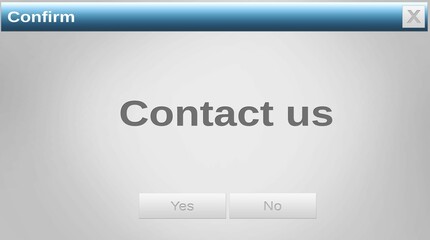 Poster - image of contact us text on grey background