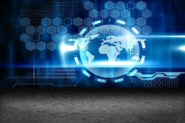 Poster - Earth interface on abstract screen