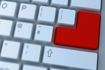 Poster - red enter key on keyboard