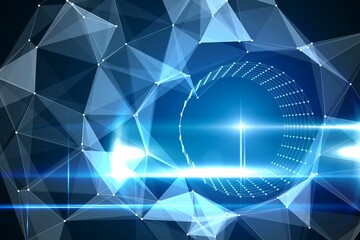 Poster - Blue technology design with tunnel