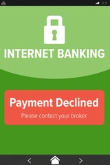 Poster - Internet banking text on green mobile display