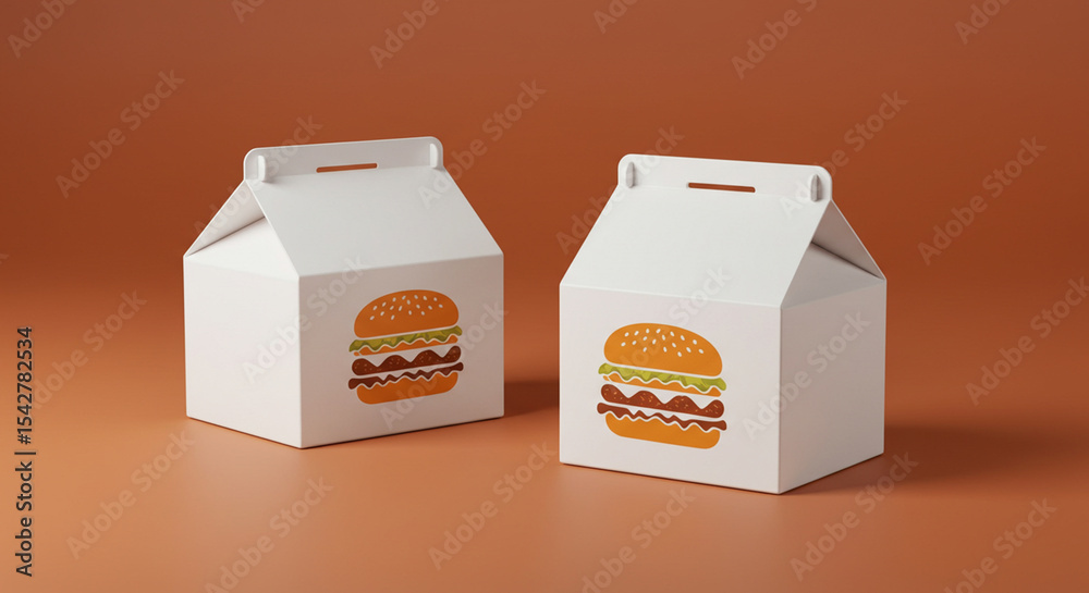 Burger Box Mockup Realistic Food Packaging Design Stock Photo | Adobe Stock
