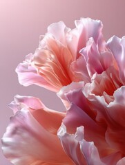 Aufkleber - Ethereal Blush Pink Floral Close-Up with Soft Diffused Lighting and Translucent Petal Textures for Modern Artistic Design and Wellness Aesthetic