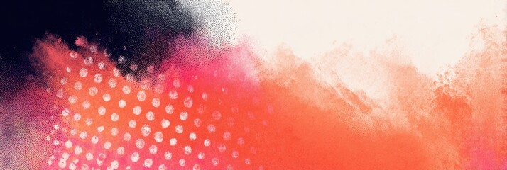 Poster - Grunge Halftone Summer Pattern Background with Coral and Beige Ink Smears Abstract Texture for Bold Punk-Style Digital Art and Marketing Trends