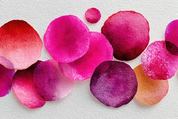Poster - Vibrant Watercolor Blobs in Hot Magenta and Electric Pink with Smooth Gradients for Creative Professionals and Artistic Marketing Use