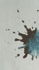 Poster - Watercolor Ink Splash with Organic Irregular Shape in Cool Grey and Pale Blue - Minimalist Geometric Design for Creative Marketing and Artistic Branding