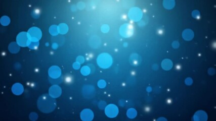 Poster - Abstract blue bokeh background with sparkling particles, perfect for holiday designs