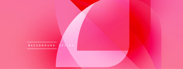 Poster - Abstract pink design. Overlapping shapes create fluid, modern visual. Gradient hues offer soft, vibrant aesthetic. Background text reads background design.