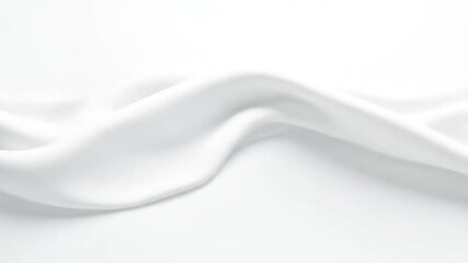 Poster - Elegant White Fabric with Flowing and Waving Effect on a Plain White Background