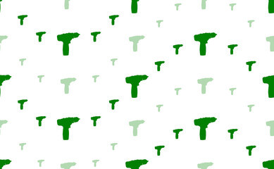 Poster - Seamless pattern of large and small green electric screwdriver symbols. The elements are arranged in a wavy. Illustration on light green background