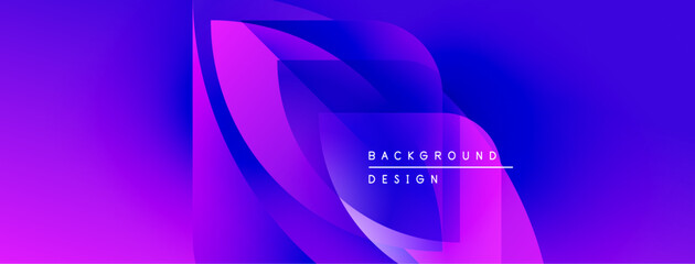 Poster - Abstract purple background. Fluid shapes overlap creating dynamic visual effect. Modern design elements present.