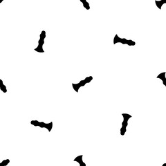 Poster - Seamless pattern of repeated black sex toy symbols. Elements are evenly spaced and some are rotated. Illustration on transparent background
