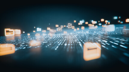 Aufkleber - digital data stream: a captivating visual narrative unfolds, depicting data flowing through a digita