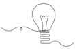 © Shamsun - Light bulb one line drawing in minimalist style vector illustration isolated on white