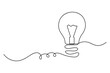 © Shamsun - Light bulb one line drawing in minimalist style vector illustration isolated on white