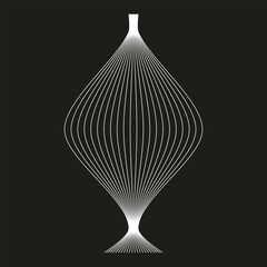 Poster - Abstract flowing lines. Optical illusion form. White grey gradient. Vector modern art.