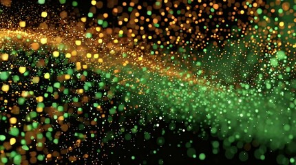 Poster - Abstract Green And Gold Particle Swirl Animation