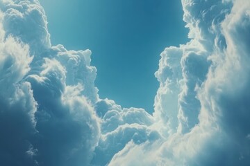Poster - Timelapse of clouds gracefully flowing across a vibrant blue sky, Time-lapse of clouds flowing in the blue sky