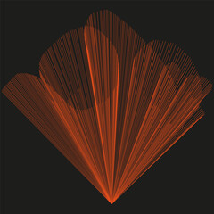 Poster - Abstract fan lines. Radial burst pattern. Orange light rays. Vector energy illustration.