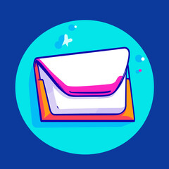 Poster - Stylized Envelope Illustration with Vibrant Colors and Circular Composition.