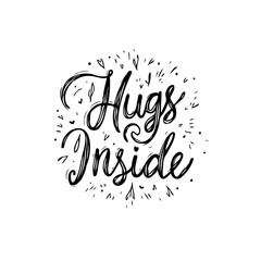 Poster - Expressive Hugs Inside Typographic Design for Warmth and Connection Illustration